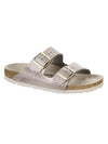 Birkenstock Arizona Leather Washed Metallic Rose