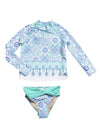 Cabana Life Girls' Rash Guard Swim Set