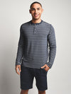 Surfside Supply Long Sleeve Stripe Heather Henley