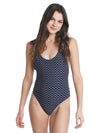 Milly Wave Stretch Jacquard Scoop Back One Piece