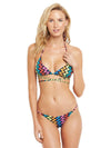 Milly Chevron Jacquard Wrap Triangle Bikini Top