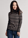 White + Warren Essential Stripe Turtleneck