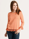 Project J Women's Striped Tassel Sweater