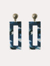 Neely Phelan Rectangle Blue Resin Earring