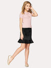 Milly Minis Stretch Suede Ruffle Mini Skirt