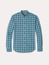 Bonobos Teal Maxwell Plaid Washed Button Down Shirt Slim Fit