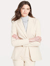 Ecru Ponte Single Button Blazer