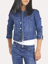 Tractr Girls' Basic Slim Denim Jacket