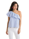 Vineyard Vines Women's Seersucker One Shoulder Ruffle Top