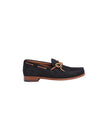 Trask Sullivan Slip On Eye Tie Navy Suede