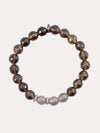 Nicole Leigh Jewelry Kennedy Gunmetal With Pave Ball Bracelet Smokey Quartz