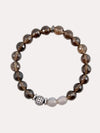 Nicole Leigh Jewelry Kennedy Gunmetal With Pave Ball Bracelet Smokey Quartz