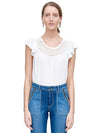 Rebecca Taylor Short Sleeve Jersey Crochet Tee