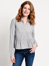 Mo:Vint Button Down Peplum Top