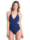 Tory Burch Solid Wrap One-Piece