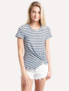 Stateside Select Supima Slub Marine Stripe Twist Tee