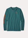 Patagonia Men's Long-Sleeved Text Logo Cotton/Poly Responsibili-Tee