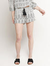 Glam Geo Mod Print Tassle Short