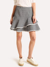 Monique Lhuillier Jacquard Ruffle Skirt with Trim Detai