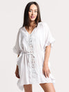 Seafolly Sea Stripe Lace Trim Kaftan