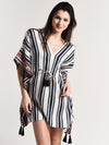 Tory Burch Ravena Awning-Stripe Beach Caftan