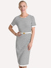 Tory Burch Black & White Striped Sweater Dress