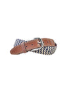 Martin Dingman Beck Navy and Sand Woven Elastic Braided Belt