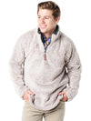 True Grit Men's Luxe Heather Melange Shearling 1/4 Zip Pullover