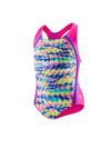 Speedo Girls' Digi Zig Zag Heather Sport Splice One Piece