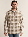 True Grit Men's Tip Shearling Box Plaid 1/4 Zip Pullover