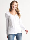 Dylan Effortless Long Sleeve V Neck Tee