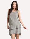 Dylan Double Layer Fray Hem Dress