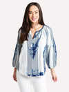 Dylan Embroidery & Tie Dye Indigo Tunic