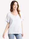 Dylan Gauze V Neck Top