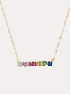 Accessory Concierge Rainbow Baguette Bar Necklace