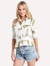 Nach Bijoux Women's Feline Whiteness Linen Shirt