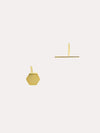 Tai 12K Simple Hex Post Earrings