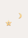 Tai Simple Matte Star and Moon Stud Earrings