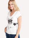 Nach Bijoux Women's B&W Bulldog Tee-Shirt