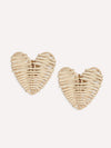 Neely Phelan Tiny Rattan Hearts Stud Earring