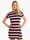 Pam & Gela Striped T-Shirt Dress With Torqued Seam