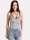 ATM Women's Modal Rib Stripped Bodysuit