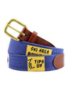 Smathers & Branson Ski Signs Needlepoint Belt