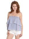 Bella Dahl Frayed Strapless Flowy Top