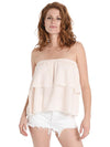 Bella Dahl Frayed Strapless Flowy Top