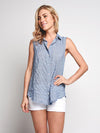 Bella Dahl Sleeveless Fray Hem Button Down