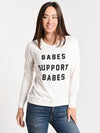 Friday+Saturday Babes Support Babes Long Sleeve Pullover