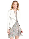BB Dakota Peppin Drapey Faux Leather Jacket With Rib Knit Undersleeve