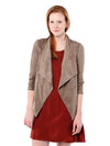 BB Dakota Nicholson Faux Suede Jacket with Rib Knit Undersleeves