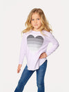 Chaser Girls' Strip Heart Long Sleeve Tee